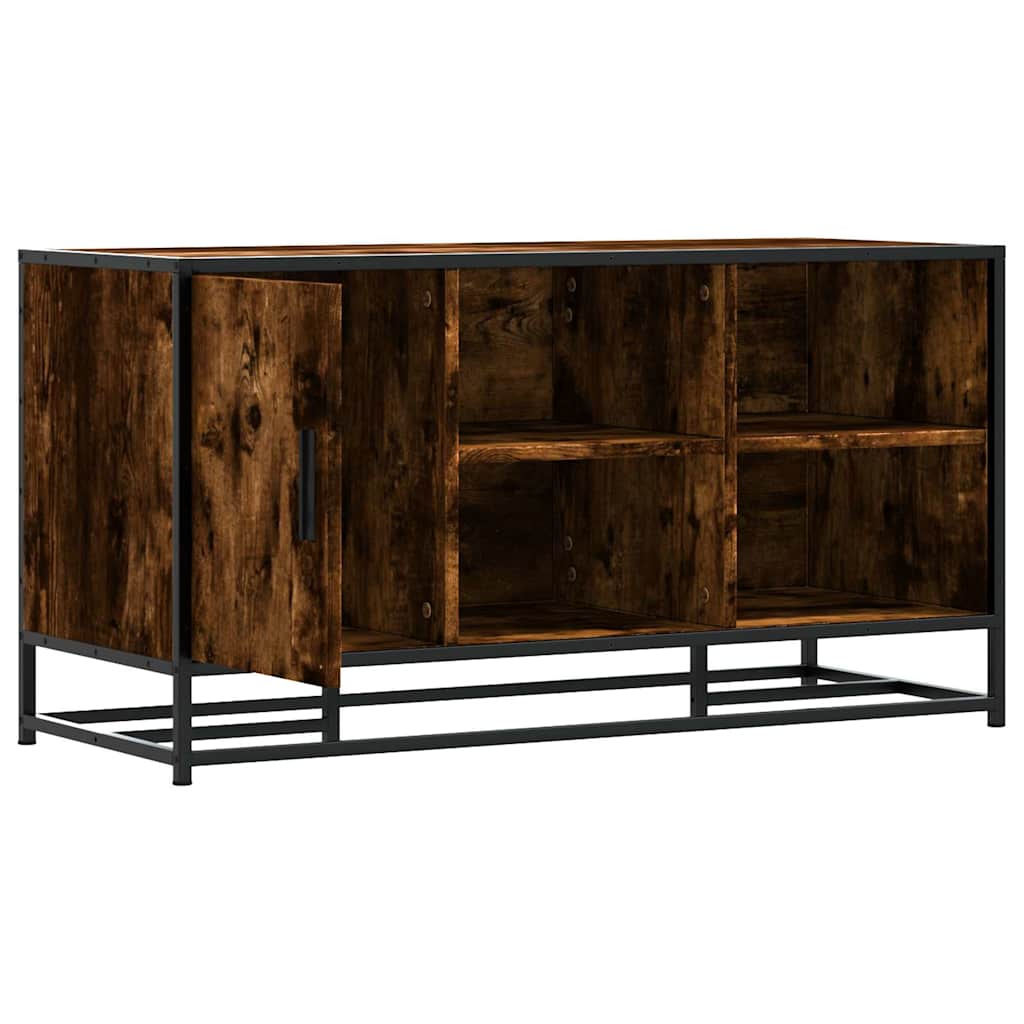 Skobenk røkt eik 100x40x53,5 cm konstruert tre og metall