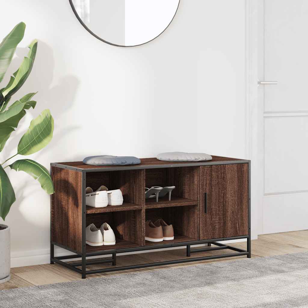 Skobenk brun eik 100x40x53,5 cm konstruert tre og metall