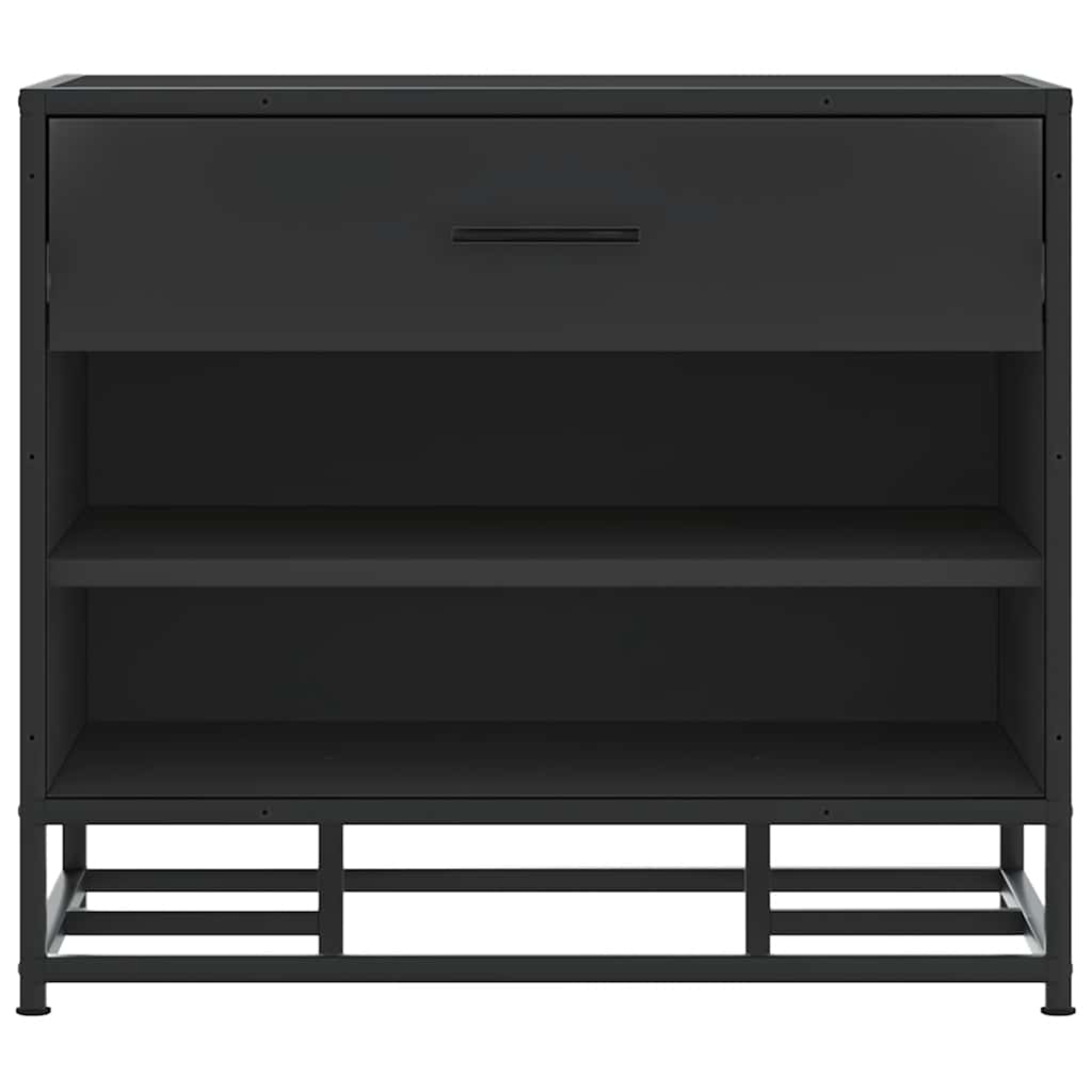 Skobenk svart 60x40x53,5 cm konstruert tre og metall