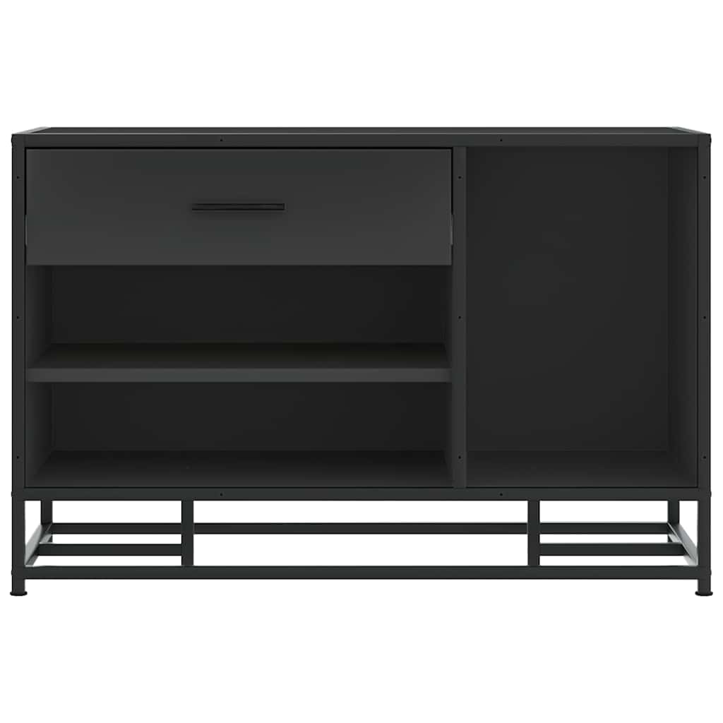 Skobenk svart 80x40x53,5 cm konstruert tre og metall