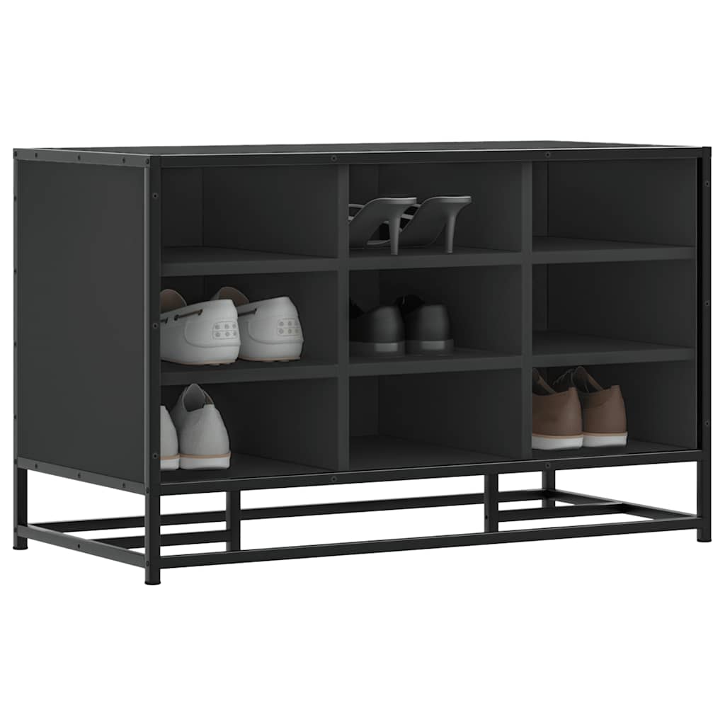 Skobenk svart 84x40x53,5 cm konstruert tre og metall
