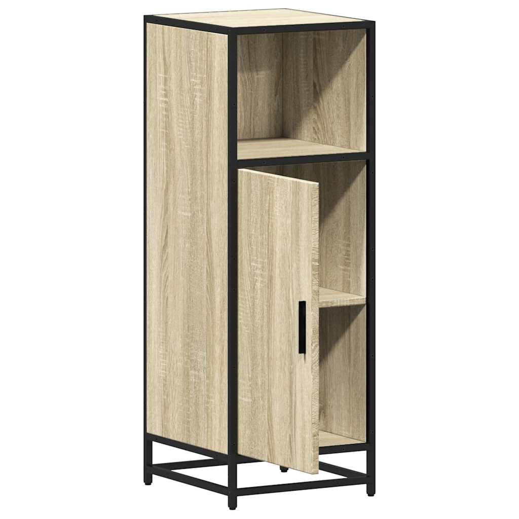 Baderomsskap Sonoma eik 35x37,5x100 cm konstruert tre