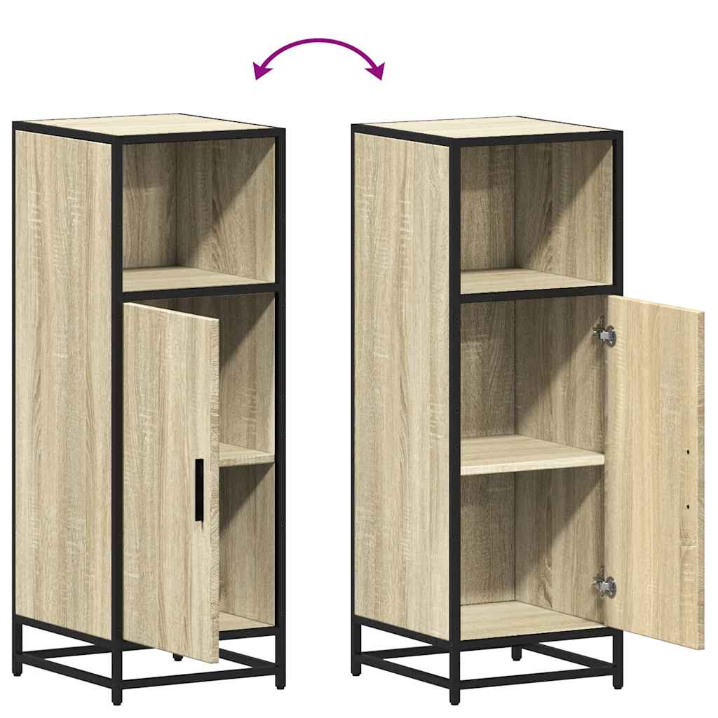 Baderomsskap Sonoma eik 35x37,5x100 cm konstruert tre