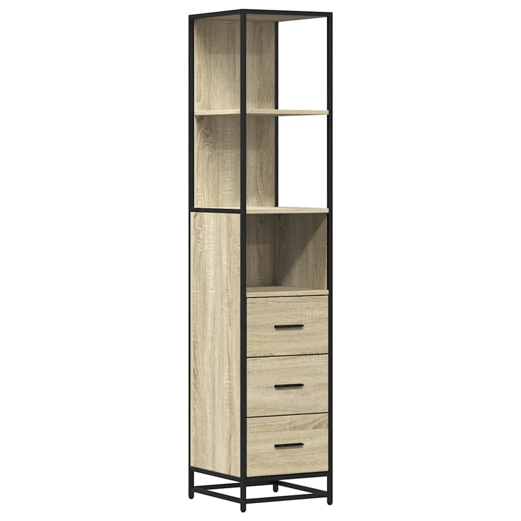 Baderomsskap sonoma eik 35x37,5x166 cm konstruert tre