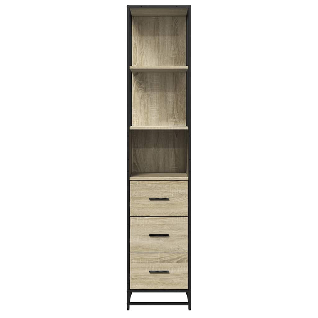 Baderomsskap sonoma eik 35x37,5x166 cm konstruert tre