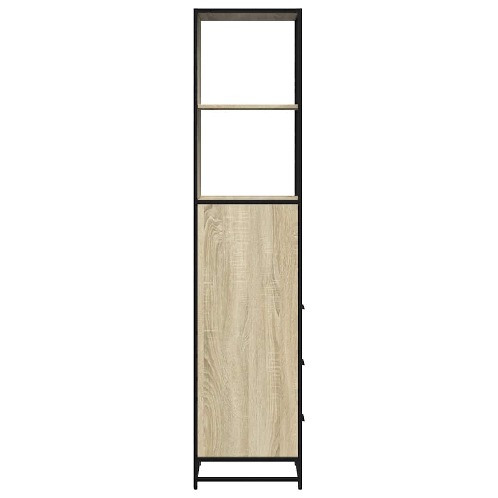 Baderomsskap sonoma eik 35x37,5x166 cm konstruert tre