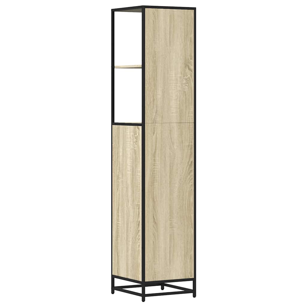 Baderomsskap sonoma eik 35x37,5x166 cm konstruert tre