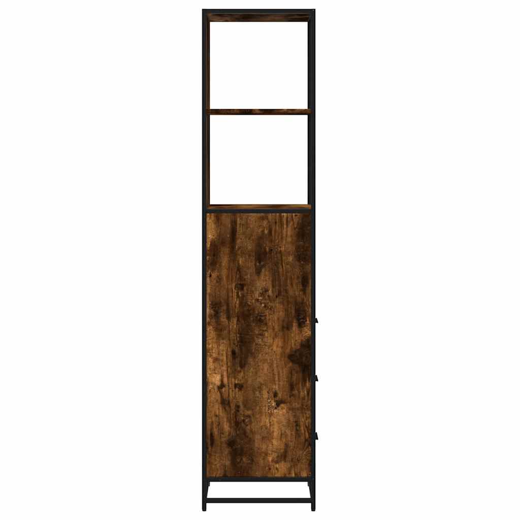 Baderomsskap røkt eik 35x37,5x166 cm konstruert tre