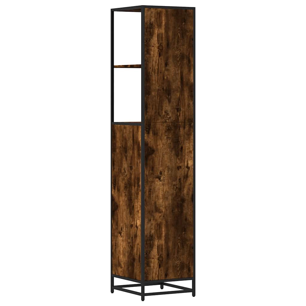 Baderomsskap røkt eik 35x37,5x166 cm konstruert tre
