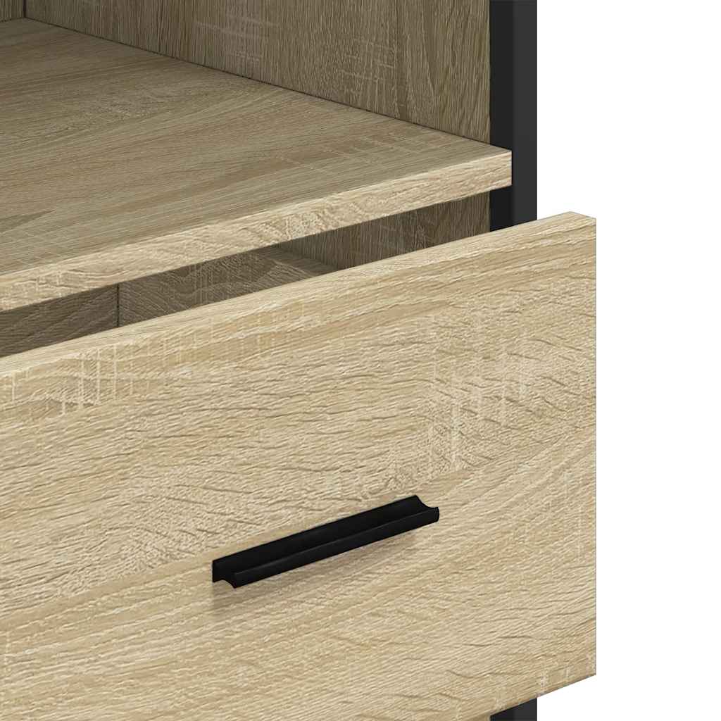 Baderomsskap sonoma eik 35x37,5x100 cm konstruert tre
