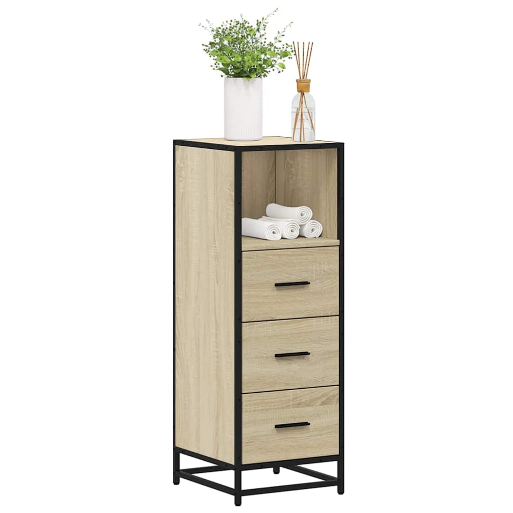 Baderomsskap sonoma eik 35x37,5x100 cm konstruert tre