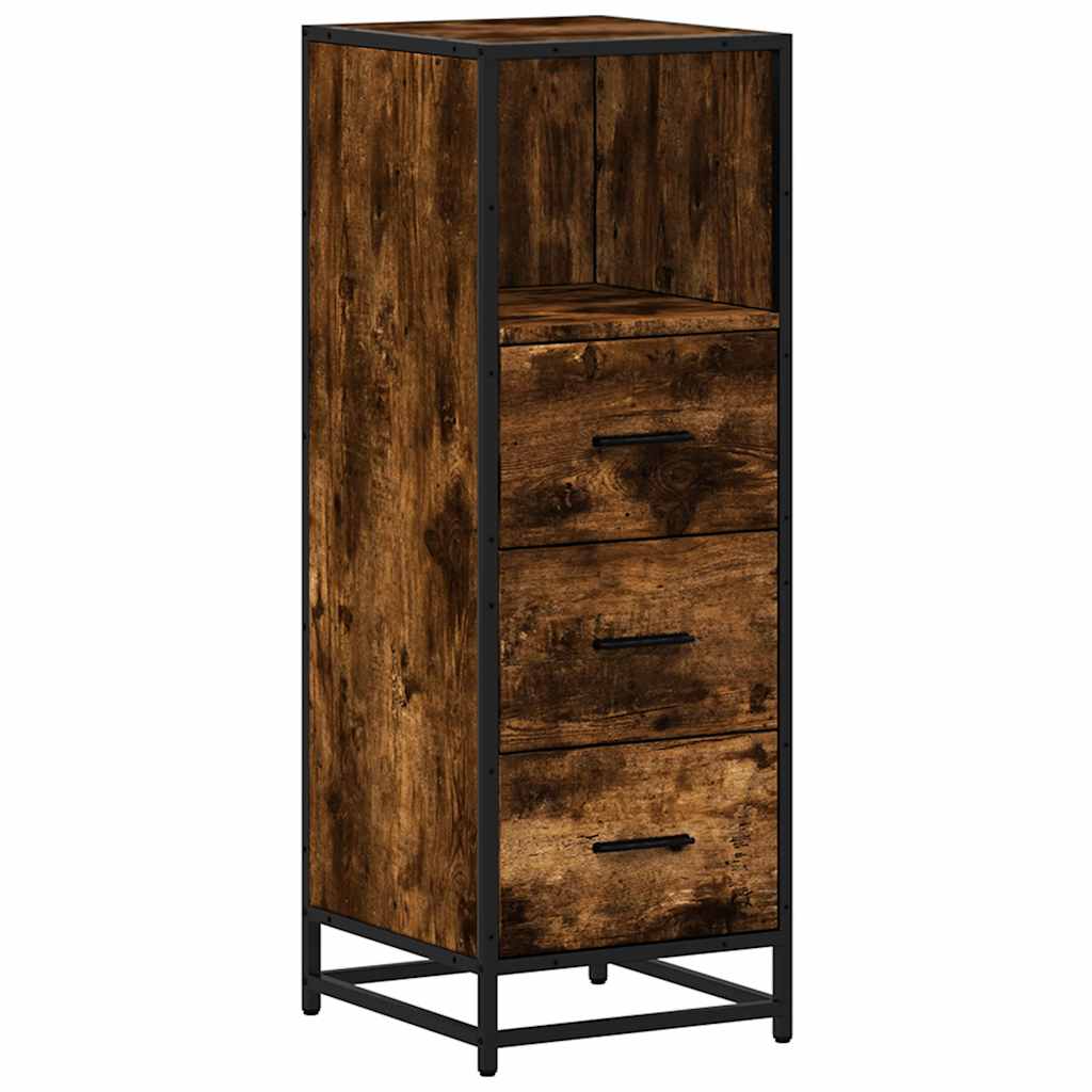 Baderomsskap røkt eik 35x37,5x100 cm konstruert tre