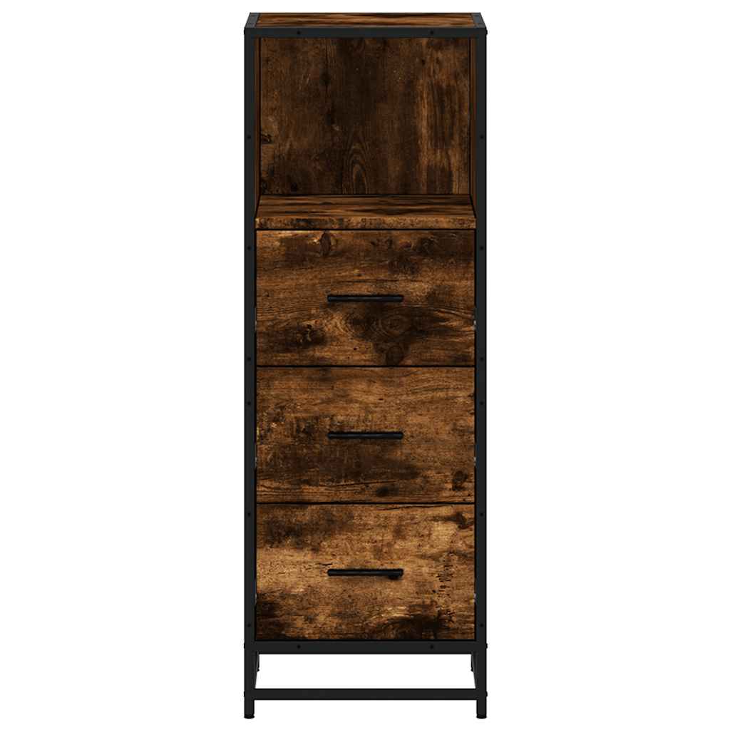 Baderomsskap røkt eik 35x37,5x100 cm konstruert tre