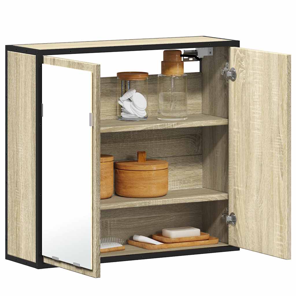 Baderomsspeilskap Sonoma eik 65x20x60 cm konstruert tre