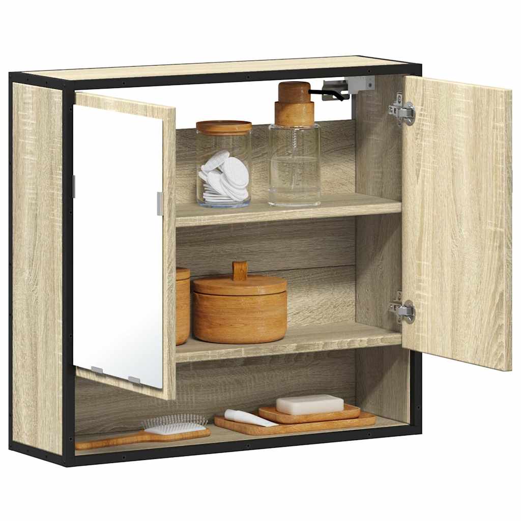 Baderomsspeilskap Sonoma eik 65x20x60 cm konstruert tre