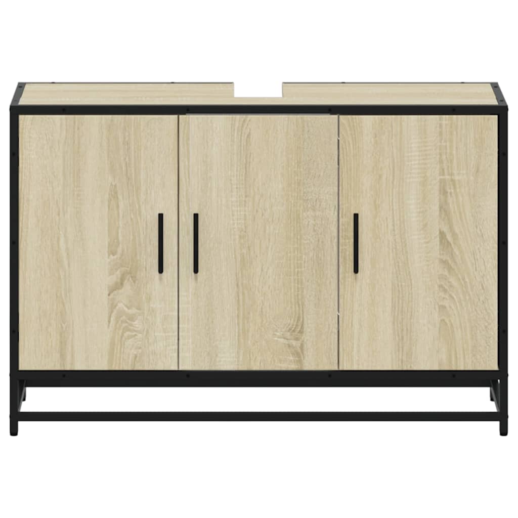 Baderomsskap Sonoma eik 90x33x60 cm konstruert tre