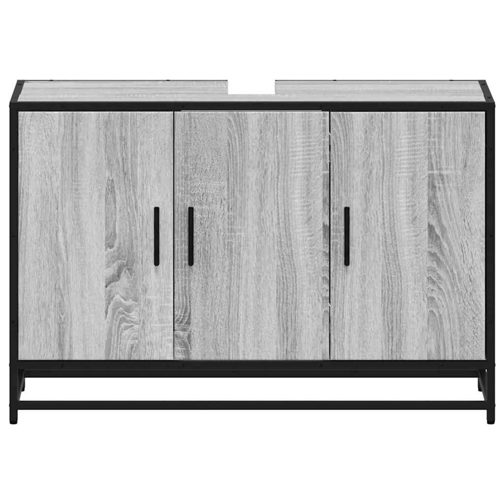 Servantskap grå sonoma 90x33x60 cm konstruert tre