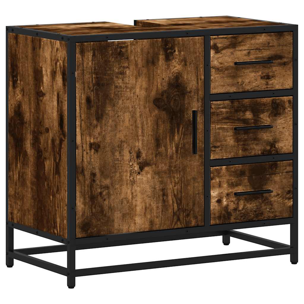 Baderomsskap røkt eik 65x33x60 cm konstruert tre