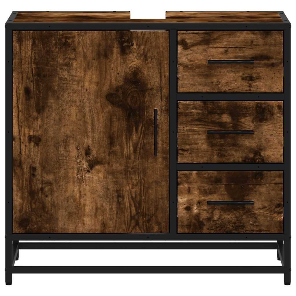 Baderomsskap røkt eik 65x33x60 cm konstruert tre