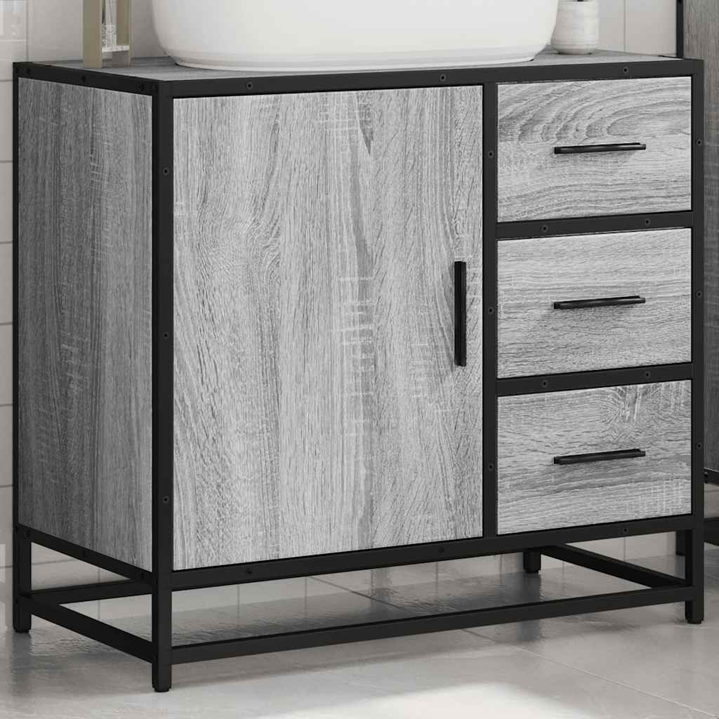 Servantskap grå sonoma 65x33x60 cm konstruert tre