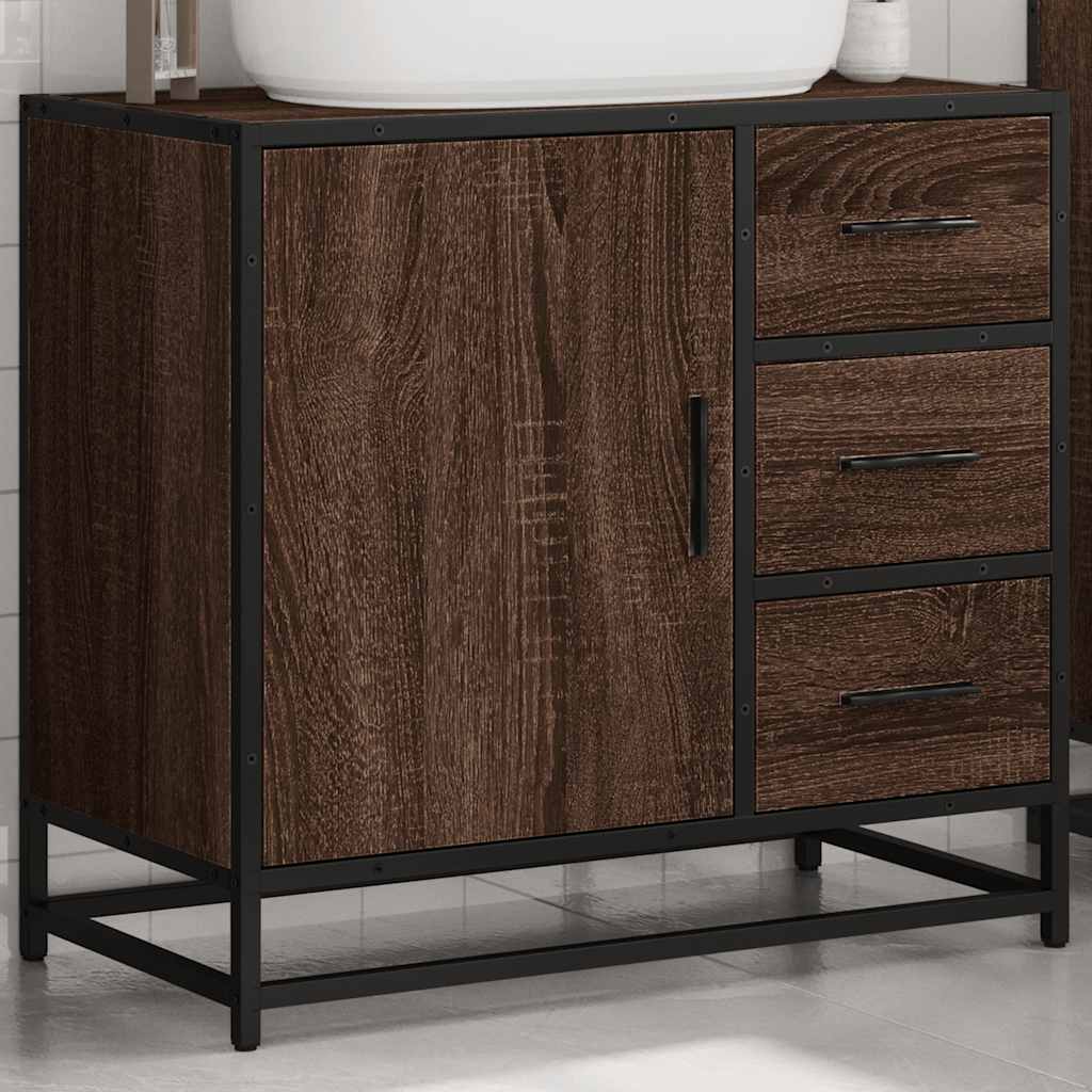 Servantskap brun eik 65x33x60 cm konstruert tre