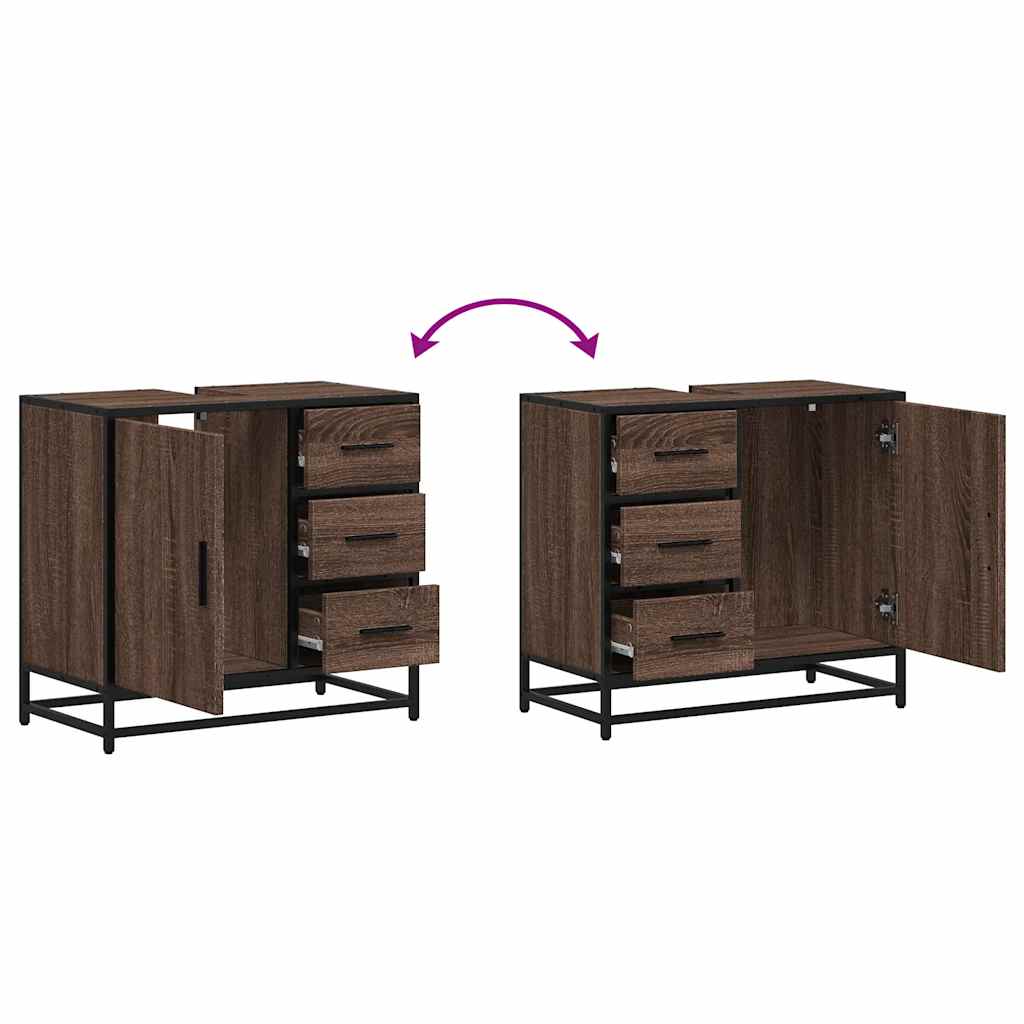 Servantskap brun eik 65x33x60 cm konstruert tre