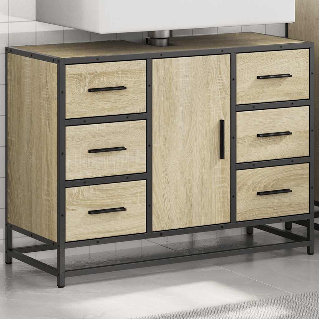 Servantskap sonoma eik 80x33x60 cm konstruert tre