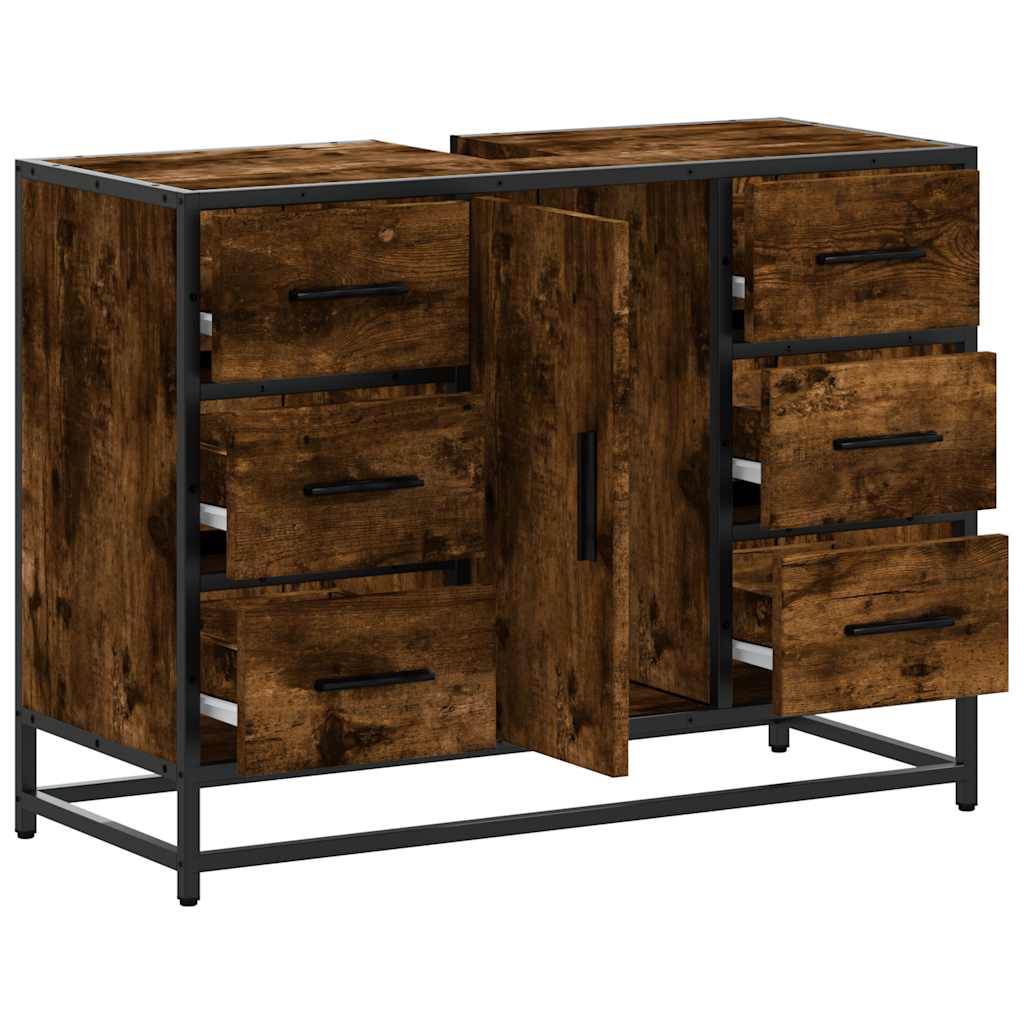 Servantskap røkt eik 80x33x60 cm konstruert tre