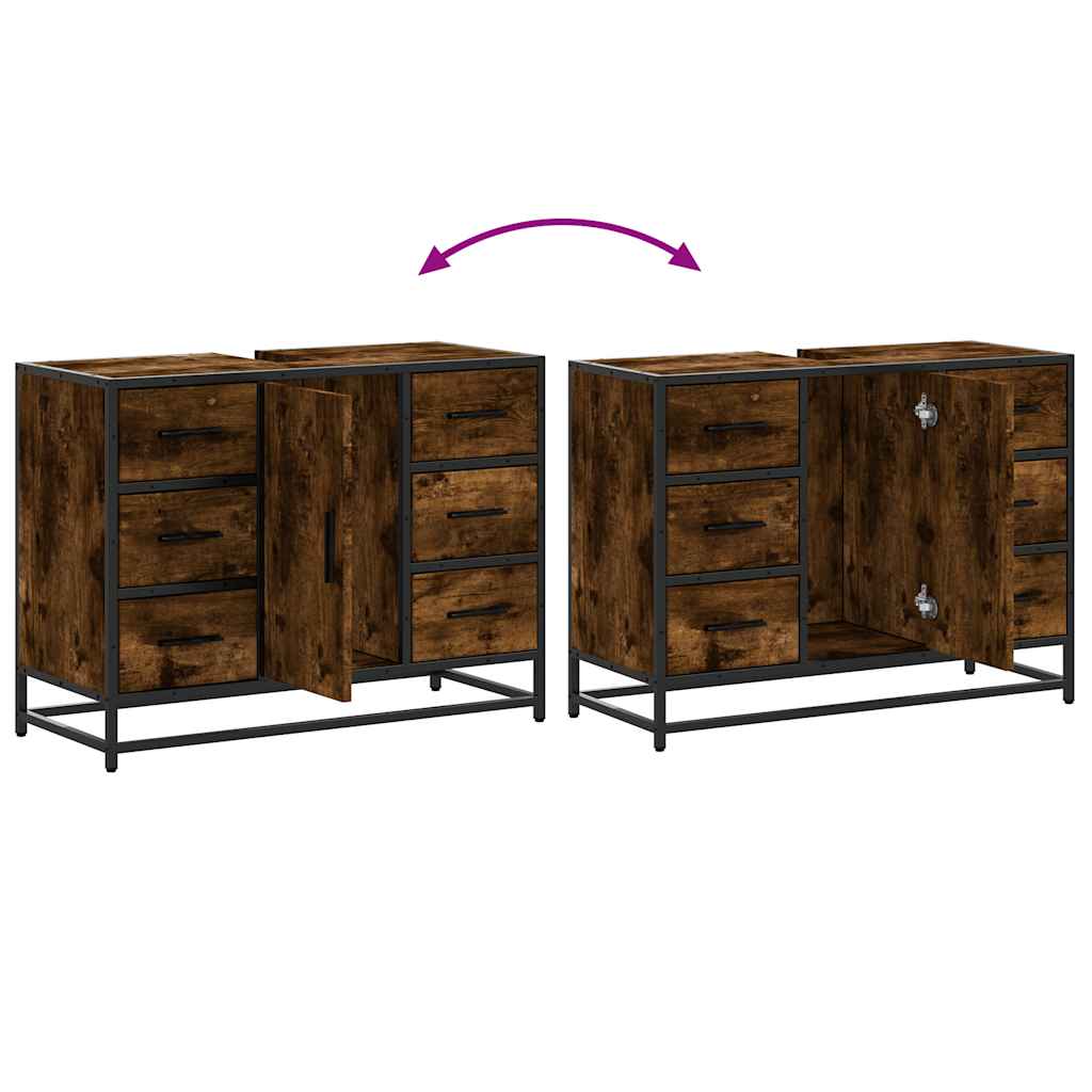 Servantskap røkt eik 80x33x60 cm konstruert tre