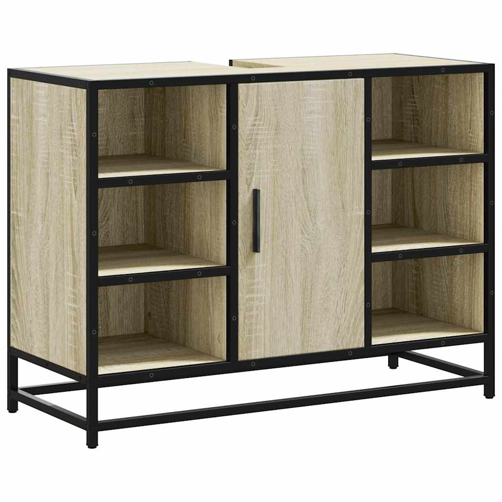 Baderomsskap Sonoma eik 80x33x60 cm konstruert tre