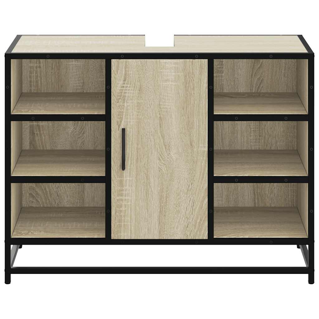 Baderomsskap Sonoma eik 80x33x60 cm konstruert tre
