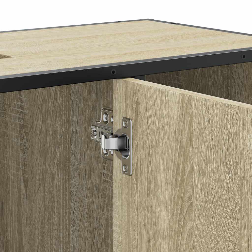 Baderomsskap Sonoma eik 80x33x60 cm konstruert tre