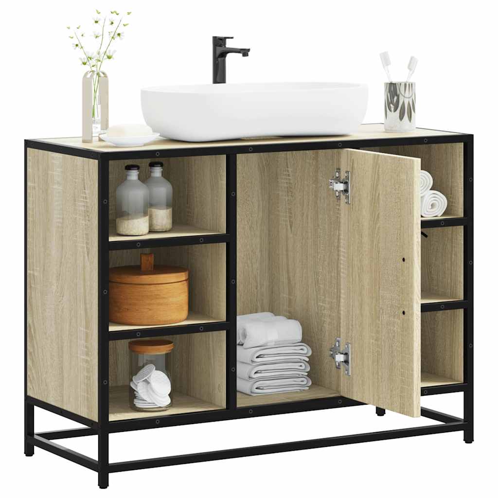 Baderomsskap Sonoma eik 80x33x60 cm konstruert tre