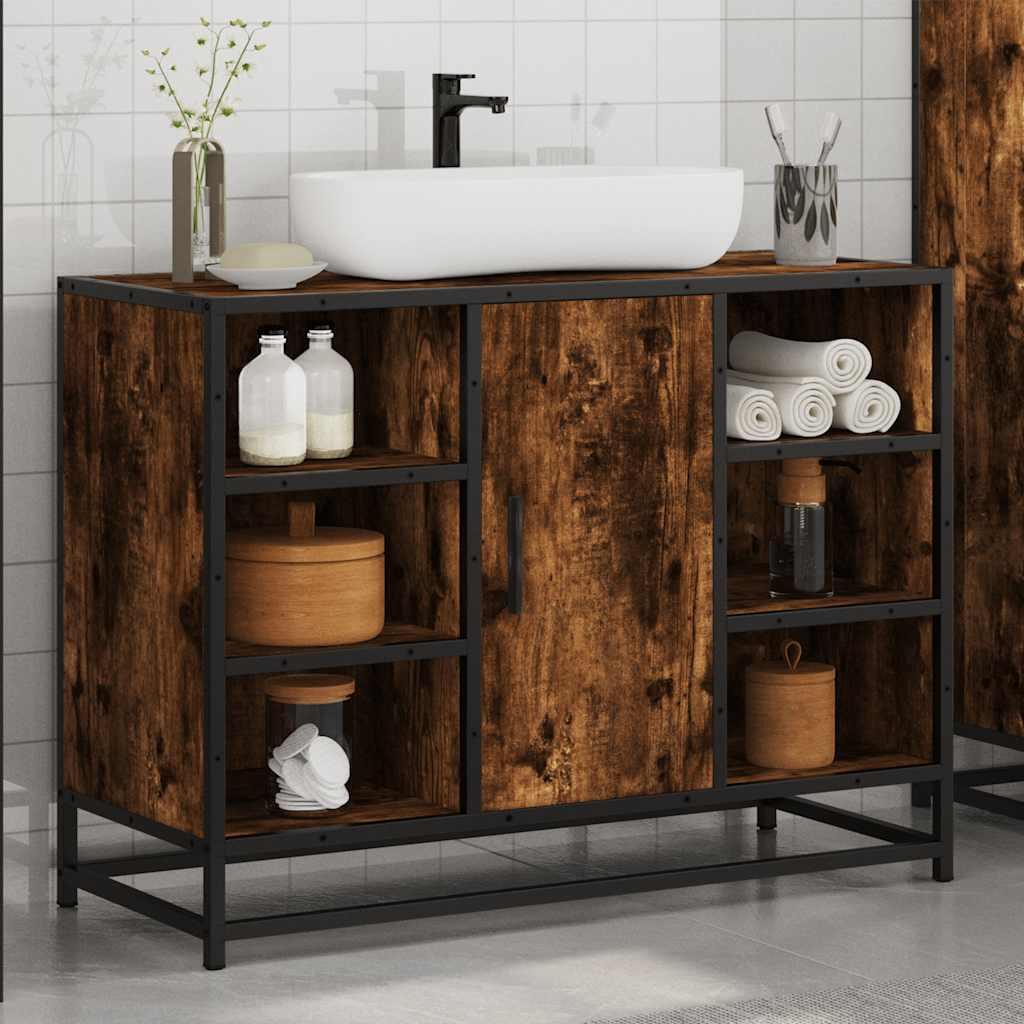 Servantskap røkt eik 80x33x60 cm konstruert tre