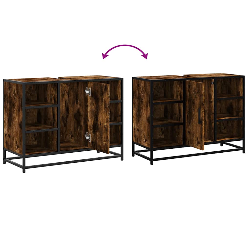 Servantskap røkt eik 80x33x60 cm konstruert tre