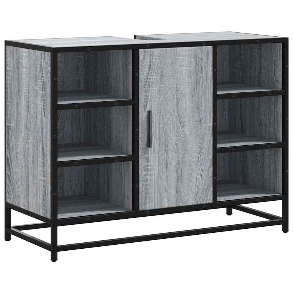 Servantskap grå sonoma 80x33x60 cm konstruert tre