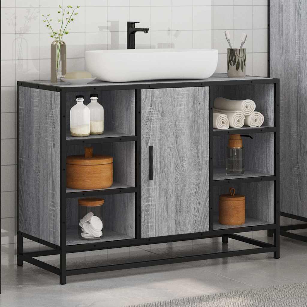 Servantskap grå sonoma 80x33x60 cm konstruert tre