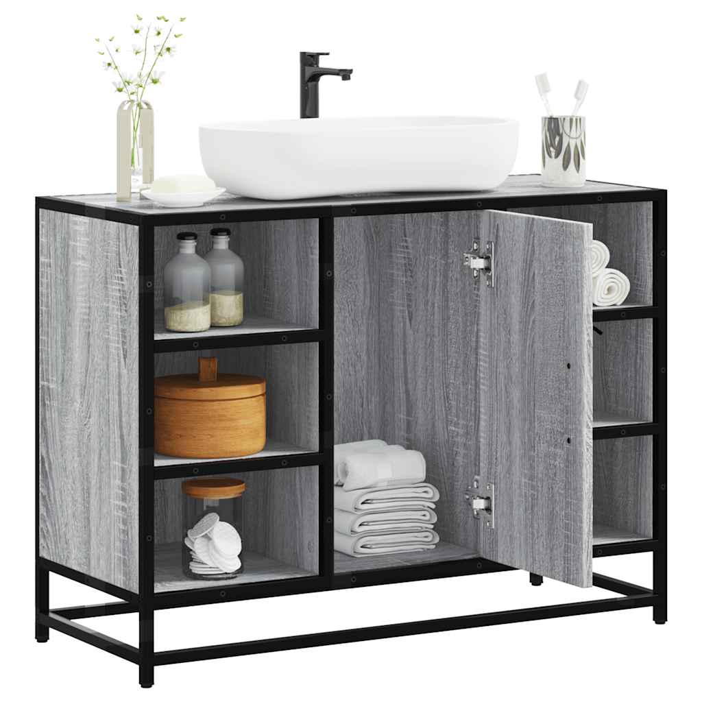 Servantskap grå sonoma 80x33x60 cm konstruert tre