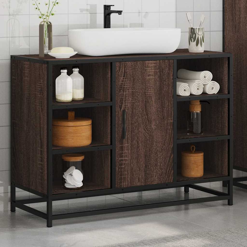 Servantskap brun eik 80x33x60 cm konstruert tre