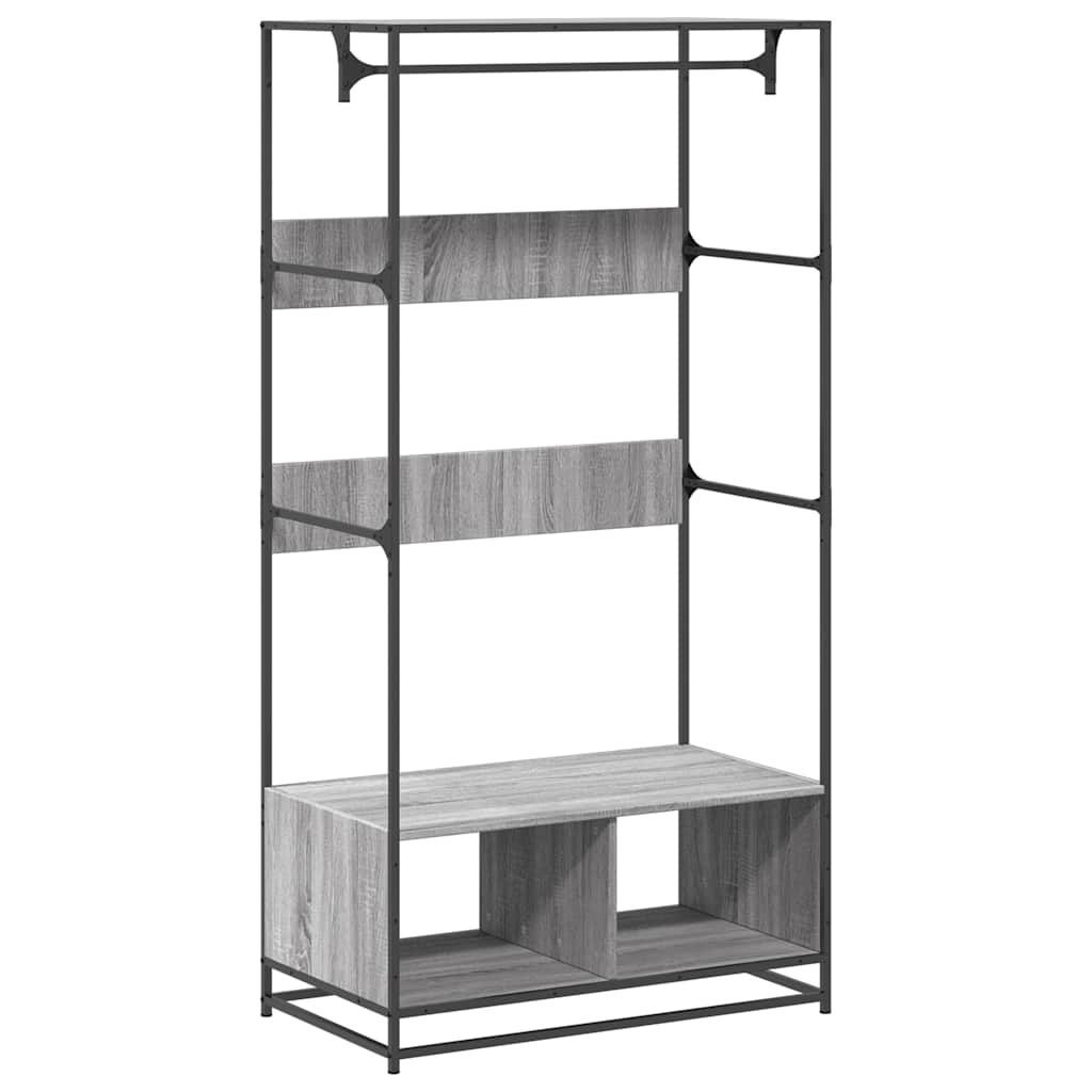 Garderobe grå sonoma 90x50x180 cm konstruert tre