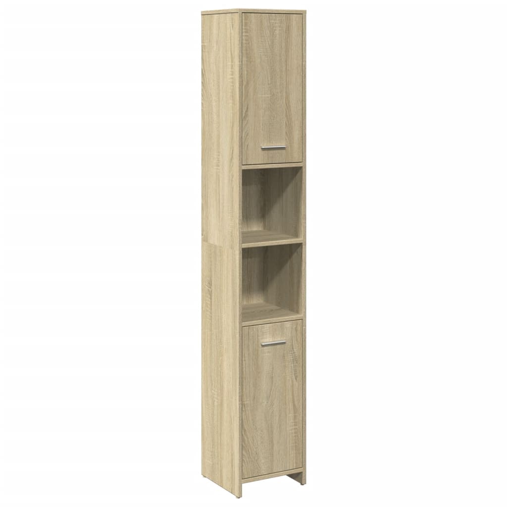 Baderomsskap sonoma eik 30x30x183,5 cm sponplate vidaXL
