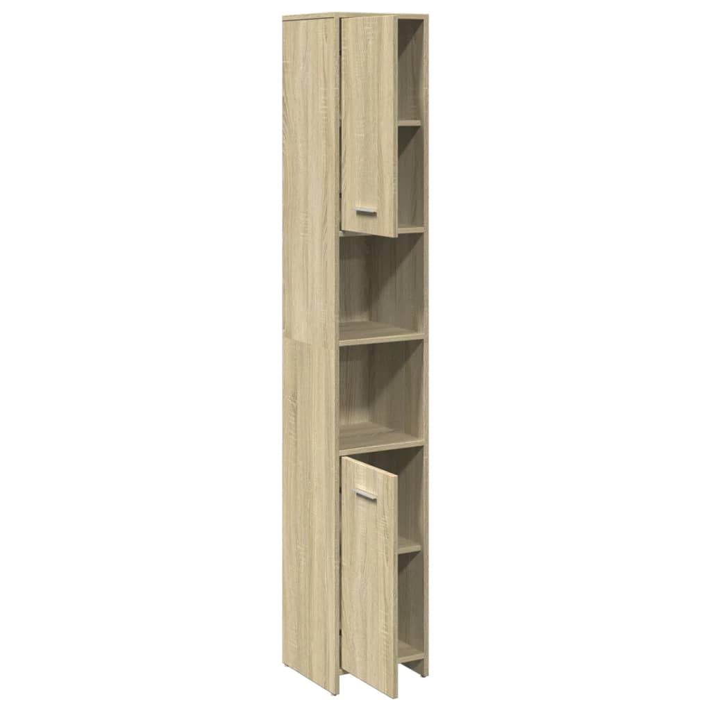 Baderomsskap sonoma eik 30x30x183,5 cm sponplate vidaXL