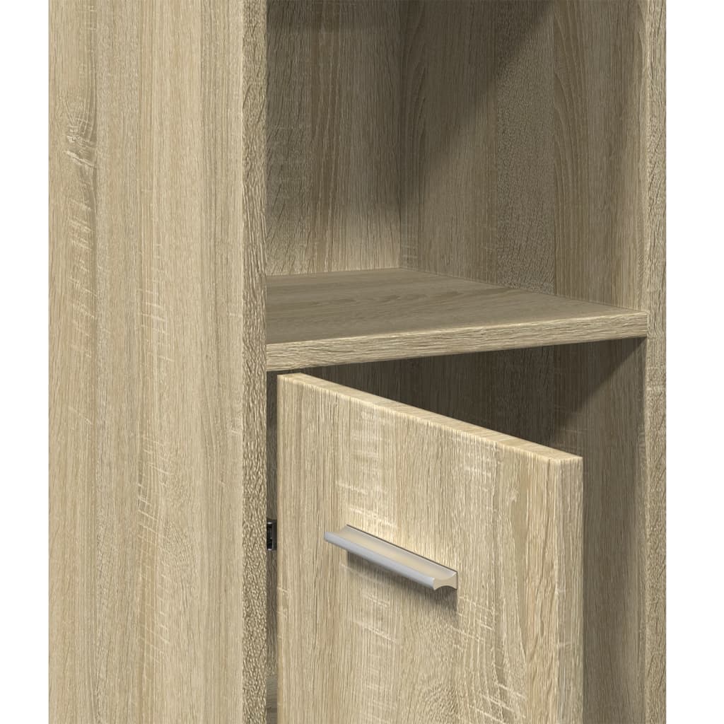 Baderomsskap sonoma eik 30x30x183,5 cm sponplate vidaXL