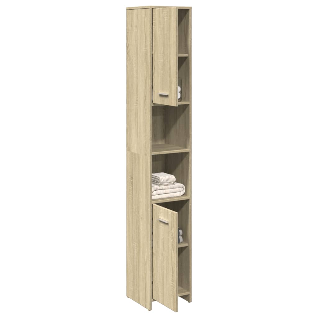 Baderomsskap sonoma eik 30x30x183,5 cm sponplate vidaXL