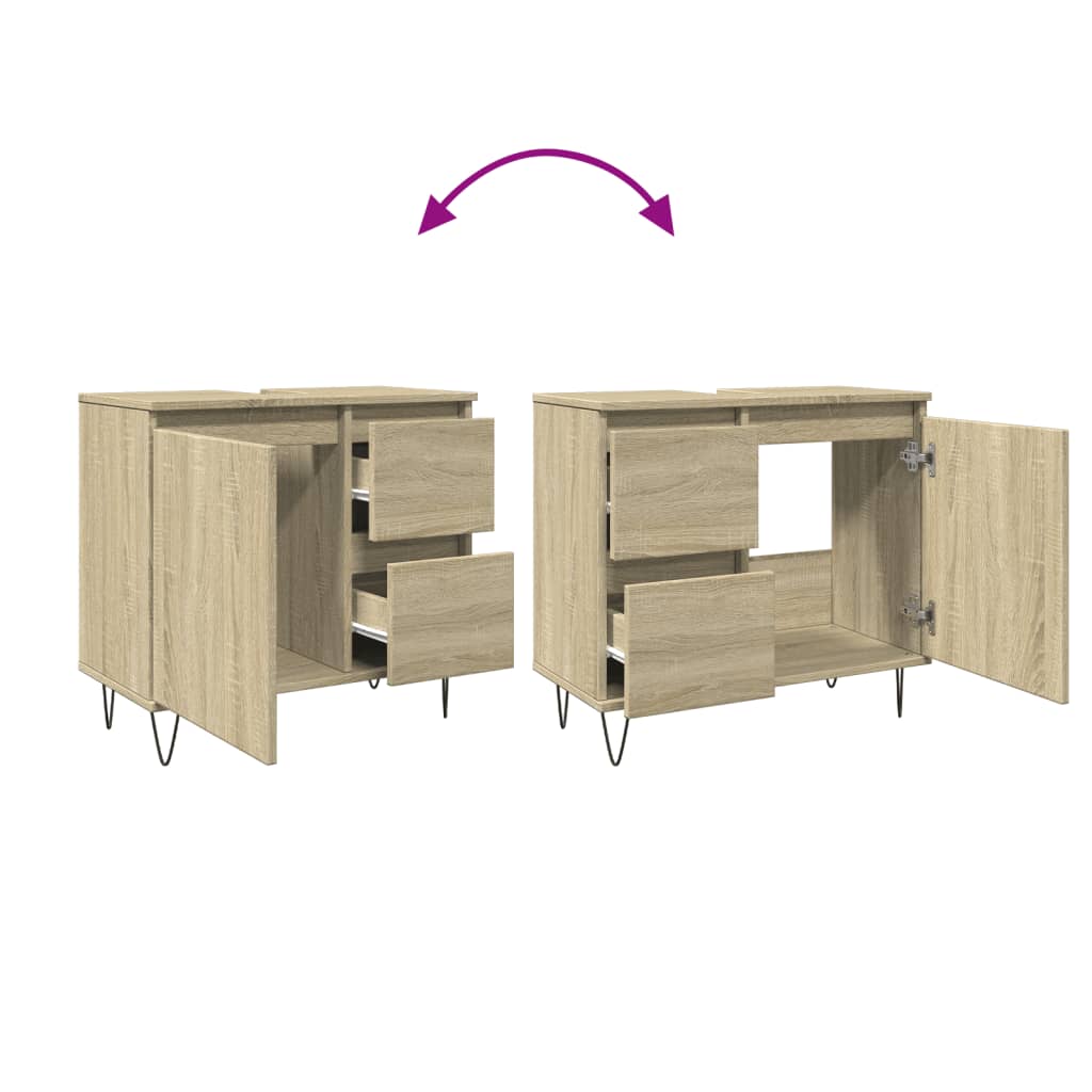 Baderomsskap sonoma eik 65x33x60 cm konstruert tre