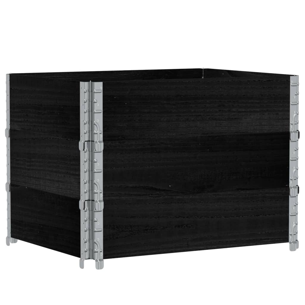 Pallekarmer 3 stk svart 80x60 cm heltre furu
