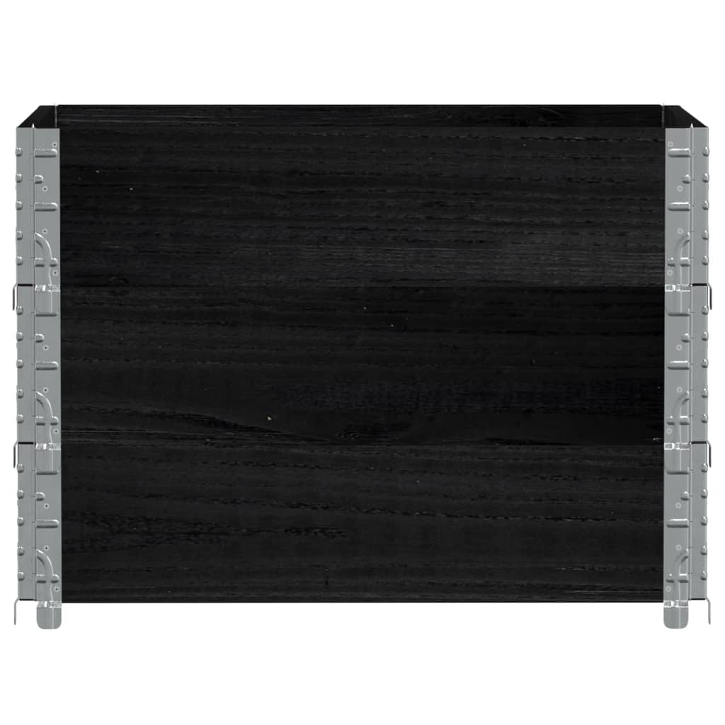 Pallekarmer 3 stk svart 80x60 cm heltre furu