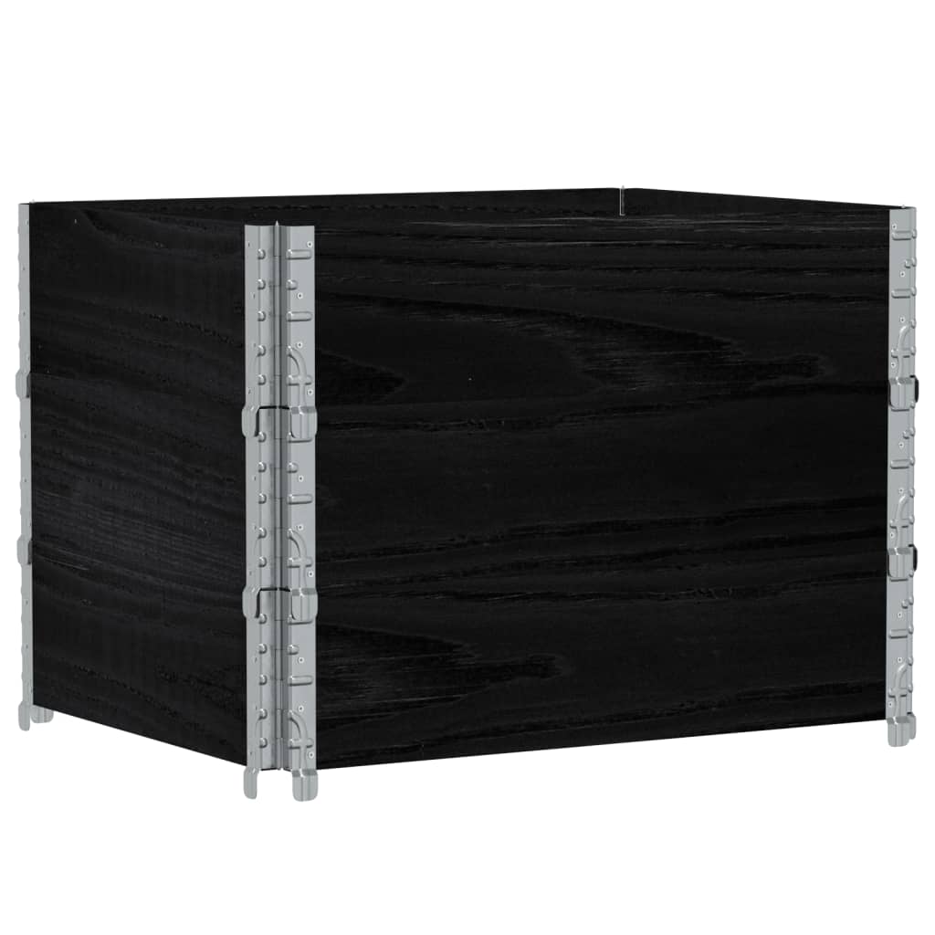 Pallekarmer 3 stk svart 80x60 cm heltre furu