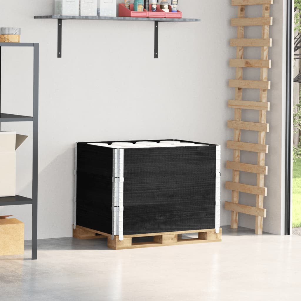Pallekarmer 3 stk svart 80x60 cm heltre furu
