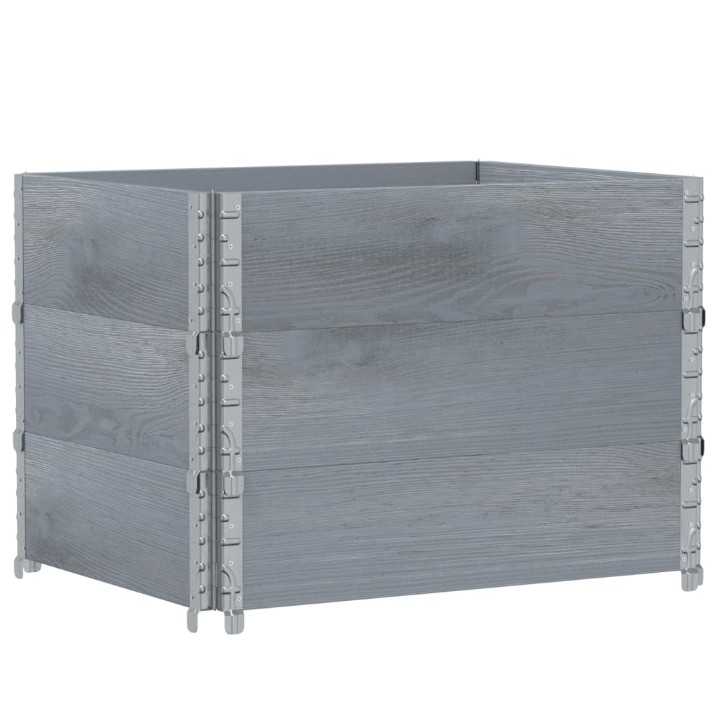 Pallekarmer 3 stk grå 80x60 cm heltre furu